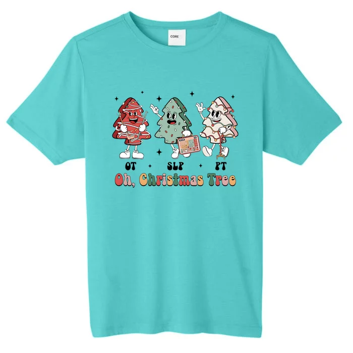 Oh Christmas Tree Slp Ot Pt Therapy Team ChromaSoft Performance T-Shirt