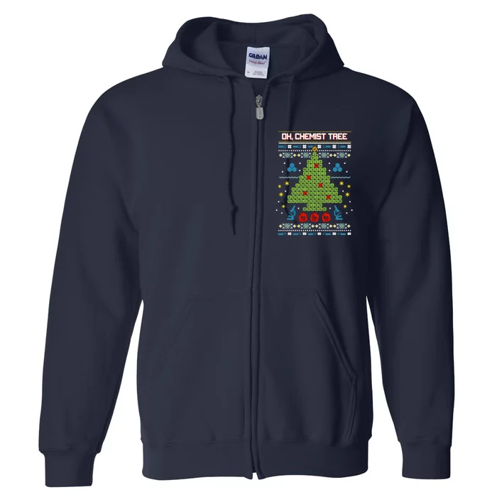 Oh Chemist Tree Christmas Full Zip Hoodie