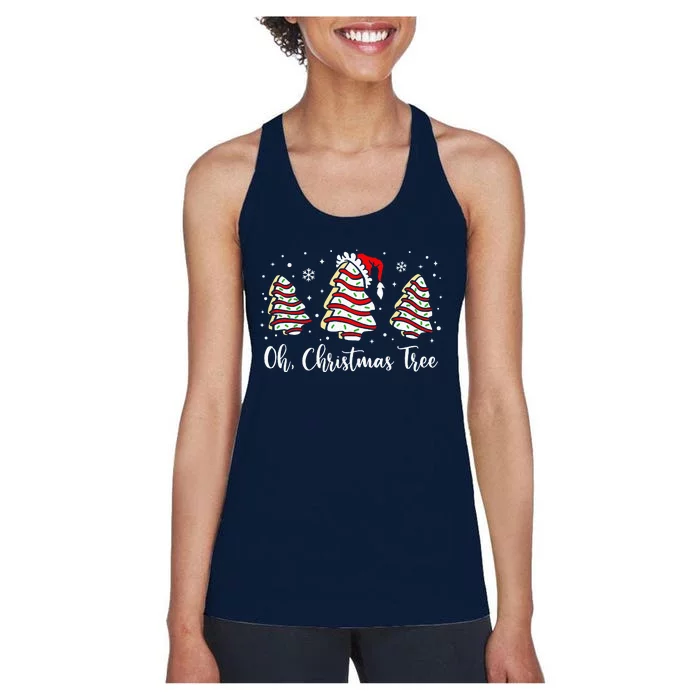 Oh Christmas Tree Cakes Debbie Becky Jen Cake Lovers Women's Racerback Tank