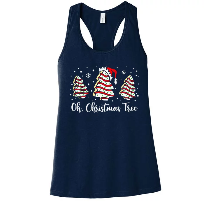 Oh Christmas Tree Cakes Debbie Becky Jen Cake Lovers Women's Racerback Tank