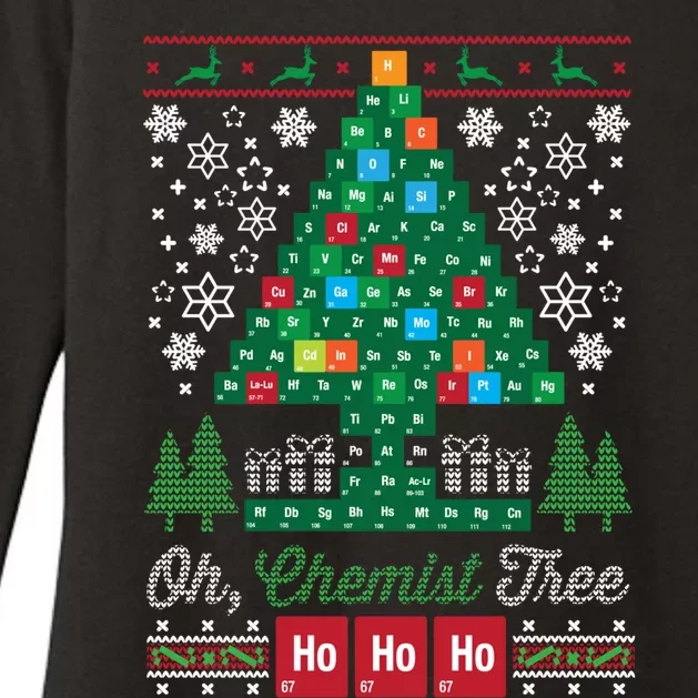 Oh Chemist Tree Merry Christmas Ugly Sweatshirt Womens CVC Long Sleeve Shirt