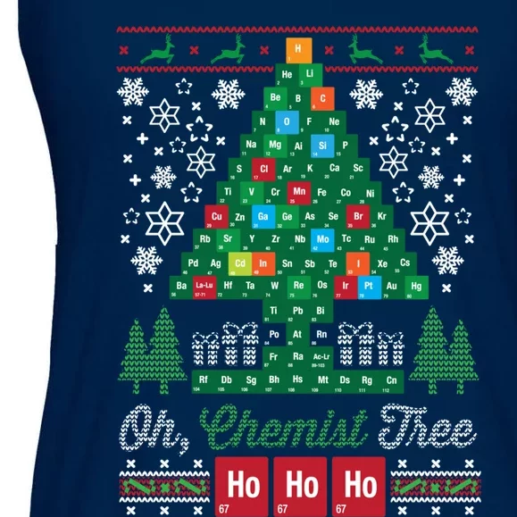 Oh Chemist Tree Merry Christmas Ugly Sweatshirt Ladies Essential Flowy Tank