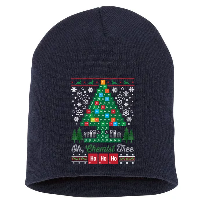 Oh Chemist Tree Merry Christmas Ugly Sweatshirt Short Acrylic Beanie