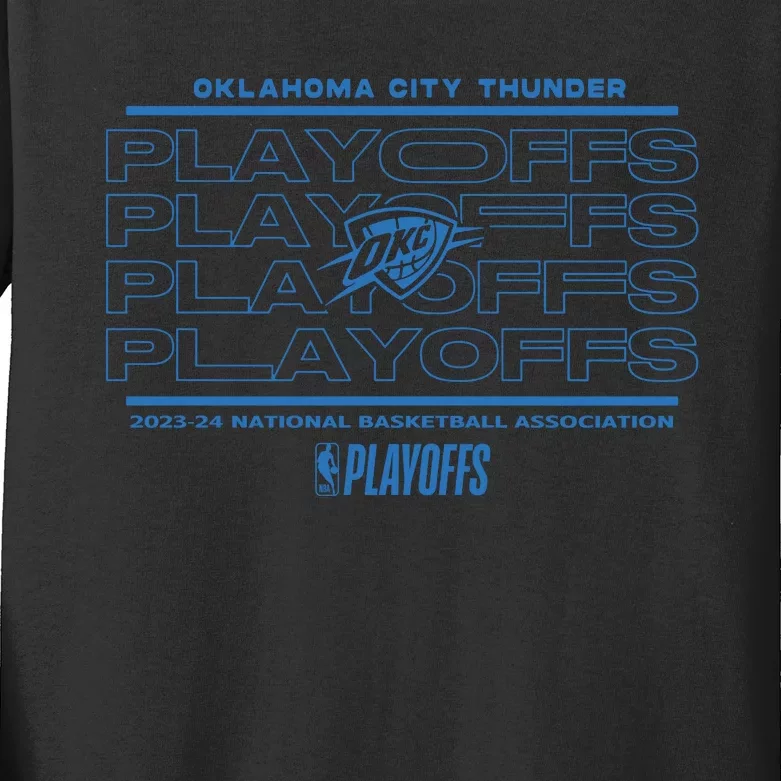 Oklahoma City Thunder 2024 Playoffs Fast Break Opportunity Kids Long Sleeve Shirt