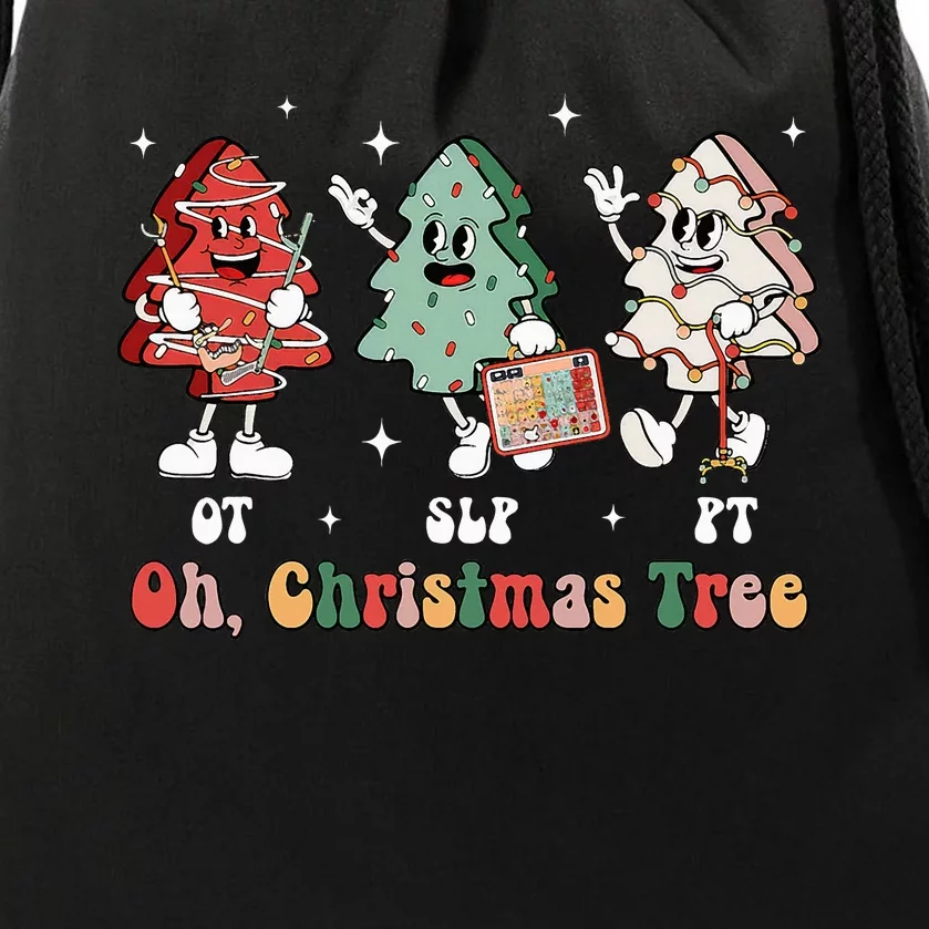 Oh Christmas Tree Slp Ot Pt Therapy Team Tree Cakes Xmas Drawstring Bag