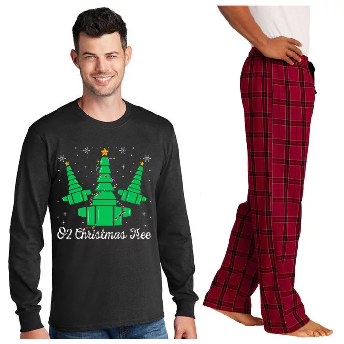 O2 Christmas Tree Respiratory Therapist Xmas Light Christmas Long Sleeve Pajama Set