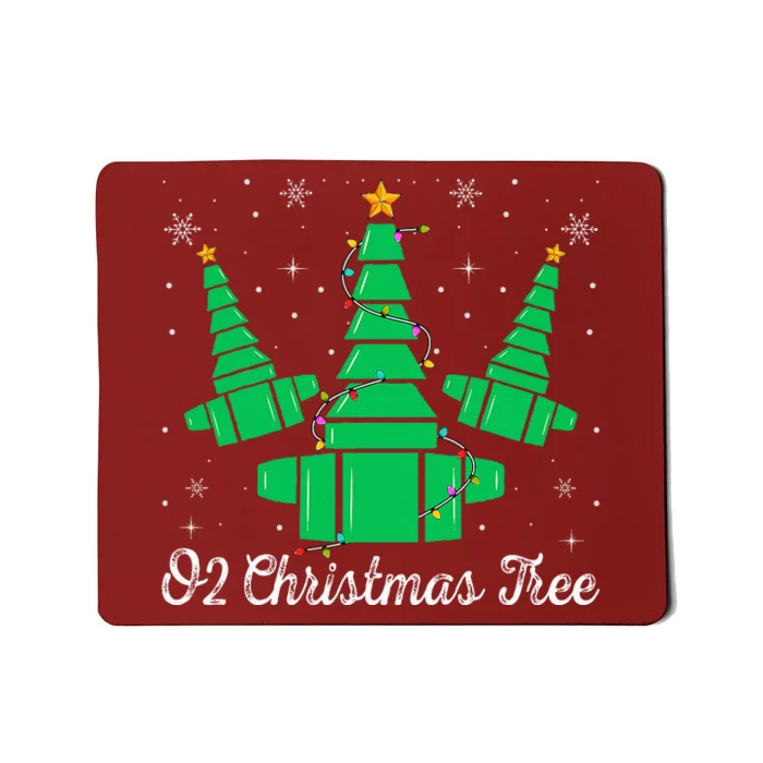 O2 Christmas Tree Respiratory Therapist Xmas Light Christmas Mousepad