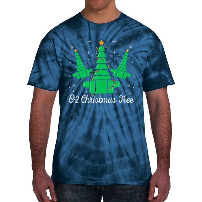 O2 Christmas Tree Respiratory Therapist Xmas Light Christmas Tie-Dye T-Shirt