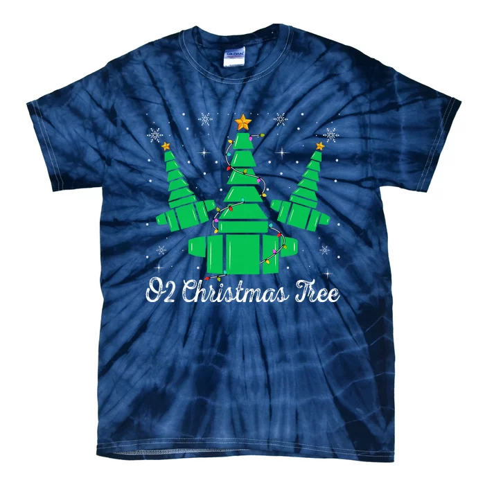 O2 Christmas Tree Respiratory Therapist Xmas Light Christmas Tie-Dye T-Shirt