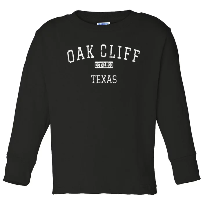 Oak Cliff Texas TX Vintage Toddler Long Sleeve Shirt