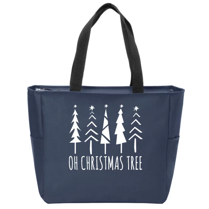 Oh Christmas Tree Festive Holiday Zip Tote Bag