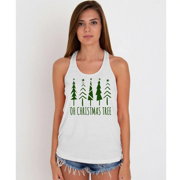 Oh Christmas Tree Festive Holiday Women's Knotted Racerback Tank