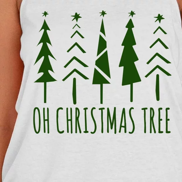 Oh Christmas Tree Festive Holiday Women's Knotted Racerback Tank