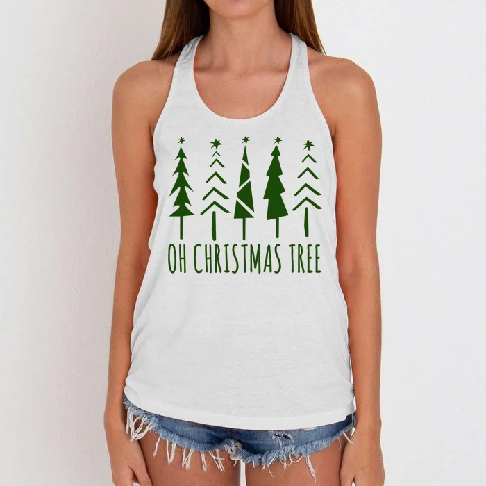 Oh Christmas Tree Festive Holiday Women's Knotted Racerback Tank