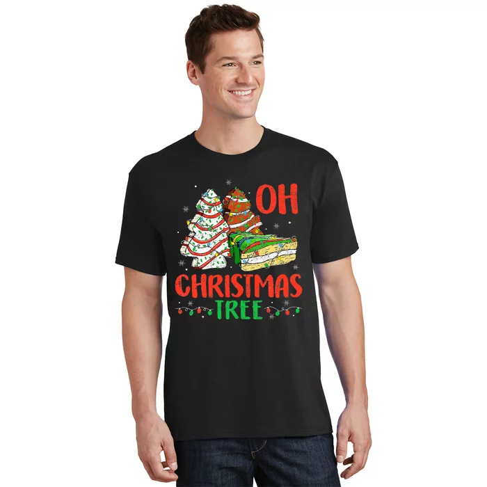 Oh Christmas Tree Cakes Debbie Becky Jen Cake Lovers T-Shirt