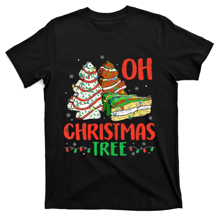 Oh Christmas Tree Cakes Debbie Becky Jen Cake Lovers T-Shirt