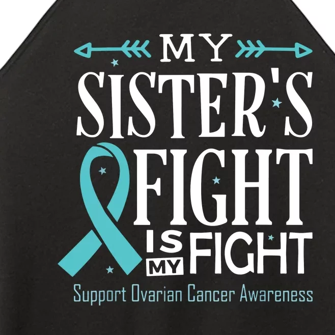 Ovarian Cancer Teal Ribbon My SisterS Fight Is My Fight Women’s Perfect Tri Rocker Tank