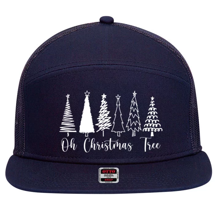 Oh Christmas Tree Holiday 7 Panel Mesh Trucker Snapback Hat