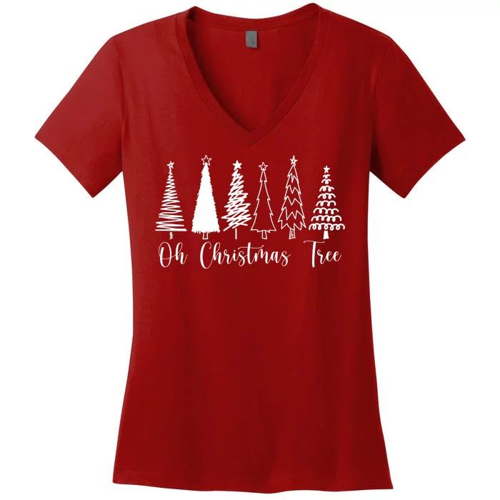 Oh Christmas Tree Holiday Women's V-Neck T-Shirt