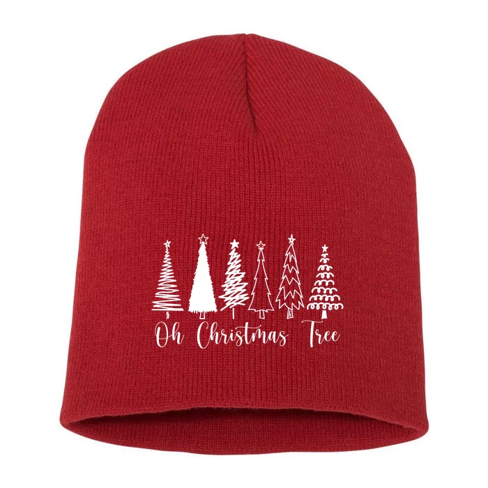 Oh Christmas Tree Holiday Short Acrylic Beanie