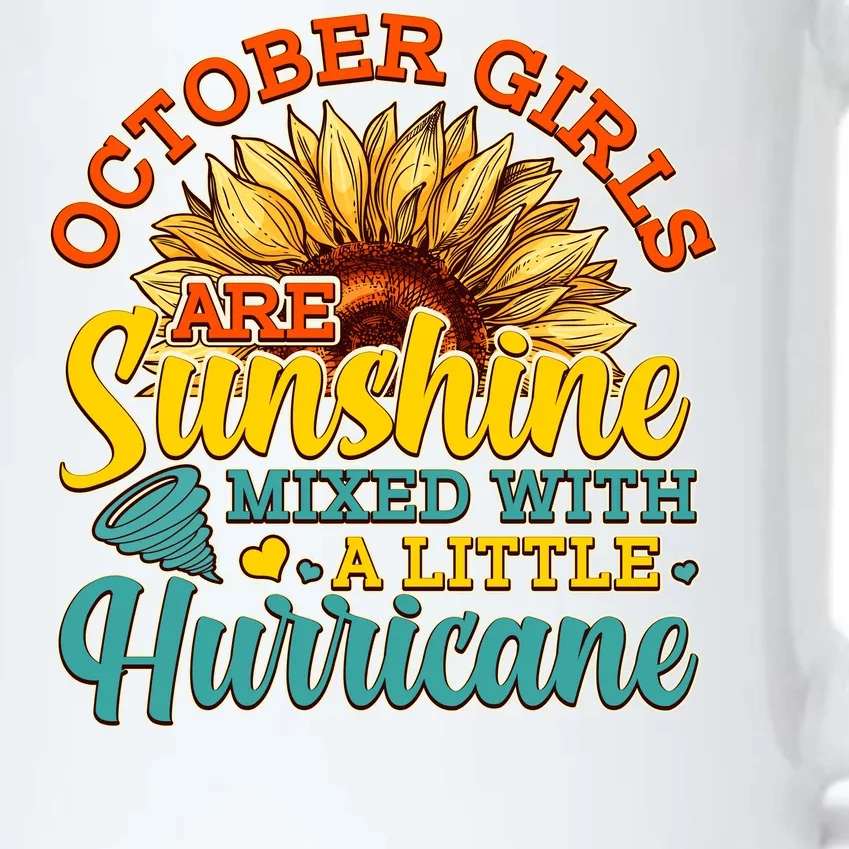 October Girls Are Sunshine Mixed With A Little Hurricane Sunflower Birthday Black Color Changing Mug