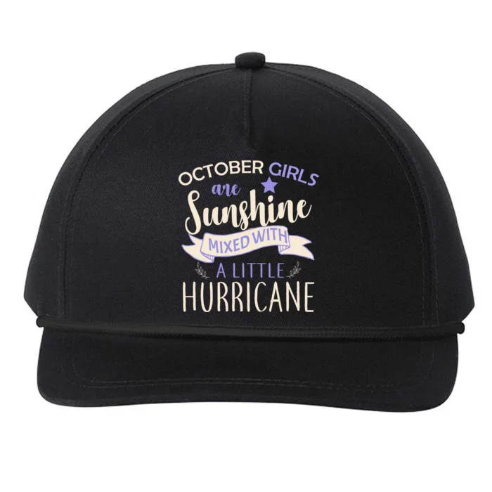 October Girls Are Sunshine Mixed With Hurricane Snapback Five-Panel Rope Hat