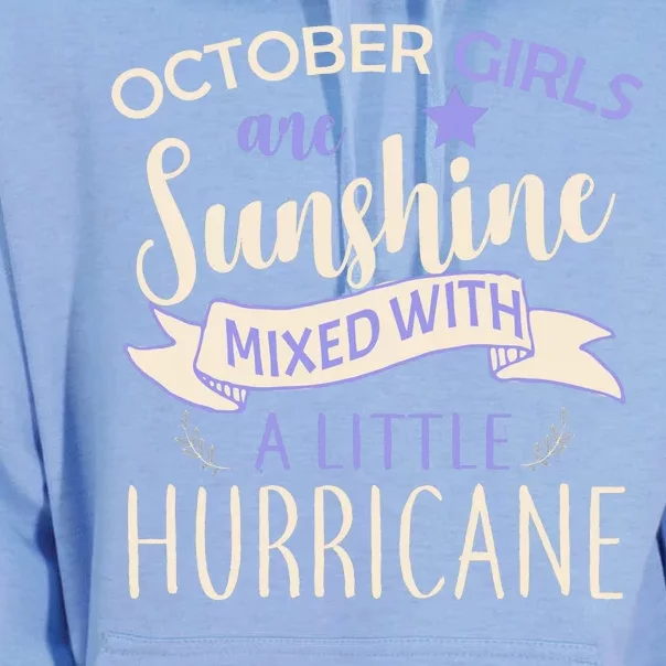 October Girls Are Sunshine Mixed With Hurricane Unisex Surf Hoodie