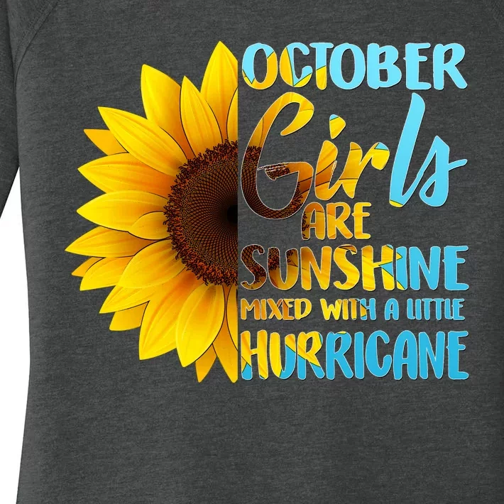 October Girls Sunflower Women's Perfect Tri Tunic Long Sleeve Shirt