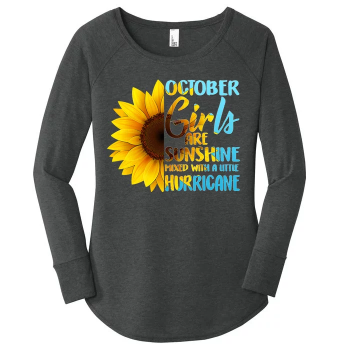 October Girls Sunflower Women's Perfect Tri Tunic Long Sleeve Shirt