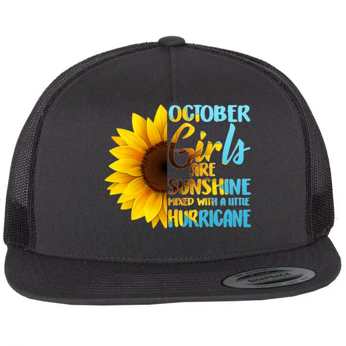 October Girls Sunflower Flat Bill Trucker Hat