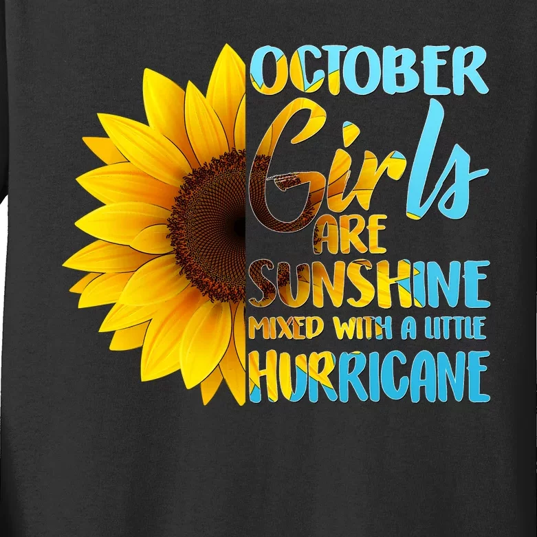 October Girls Sunflower Kids Long Sleeve Shirt