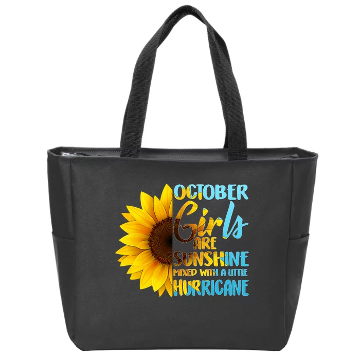 October Girls Sunflower Zip Tote Bag