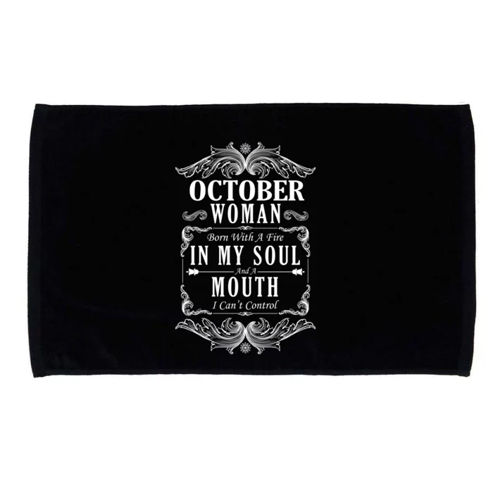 October Woman Funny Birthday Microfiber Hand Towel