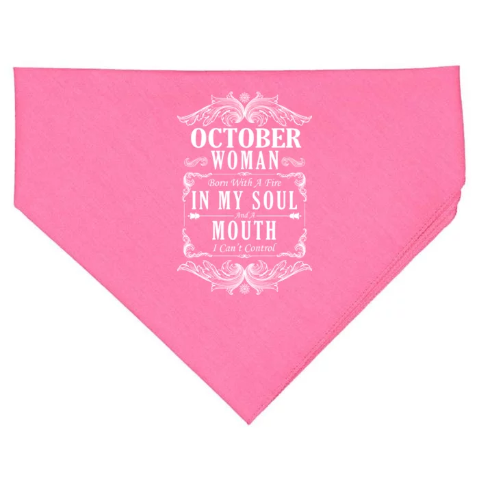 October Woman Funny Birthday USA-Made Doggie Bandana