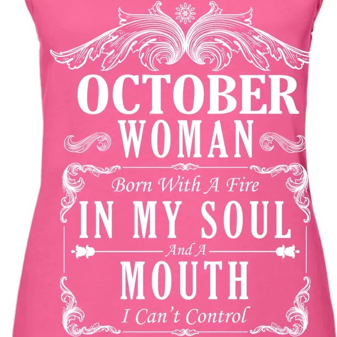 October Woman Funny Birthday Women's Racerback Tank