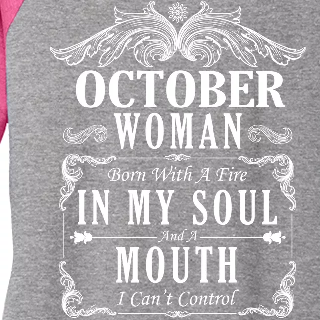 October Woman Funny Birthday Women's Tri-Blend 3/4-Sleeve Raglan Shirt