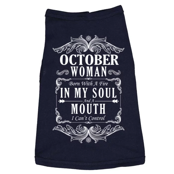 October Woman Funny Birthday Doggie Tank