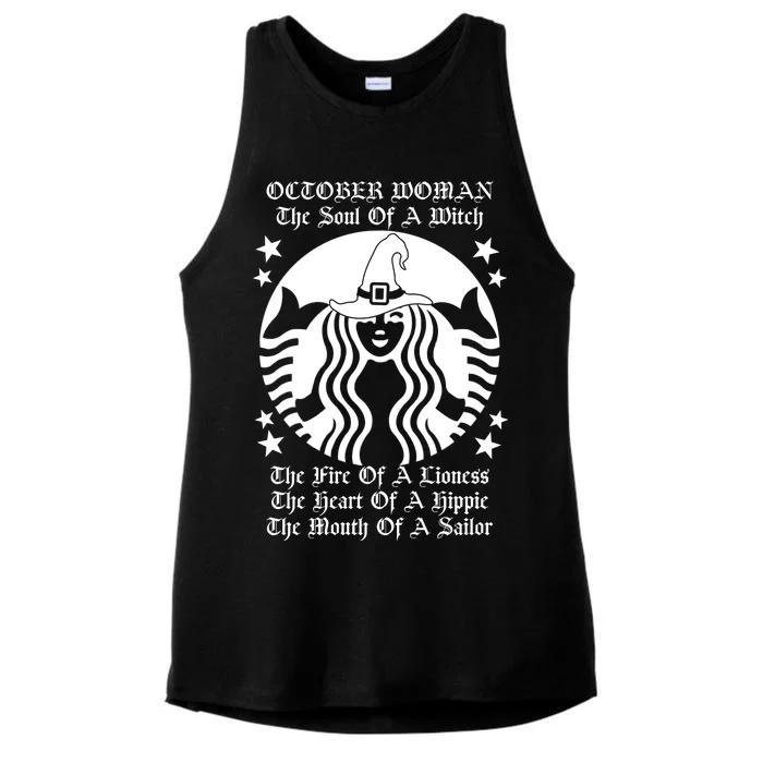 October Woman Soul Of A Witch Fire Of Lioness Ladies Tri-Blend Wicking Tank