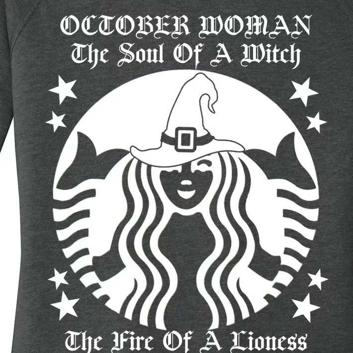 October Woman Soul Of A Witch Fire Of Lioness Women's Perfect Tri Tunic Long Sleeve Shirt