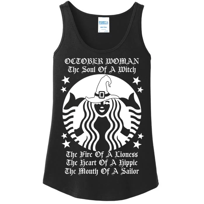 October Woman Soul Of A Witch Fire Of Lioness Ladies Essential Tank