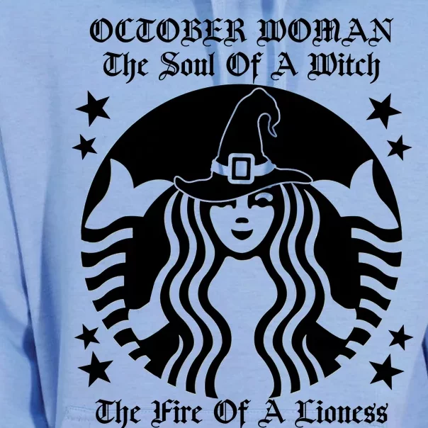 October Woman Soul Of A Witch Fire Of Lioness Unisex Surf Hoodie