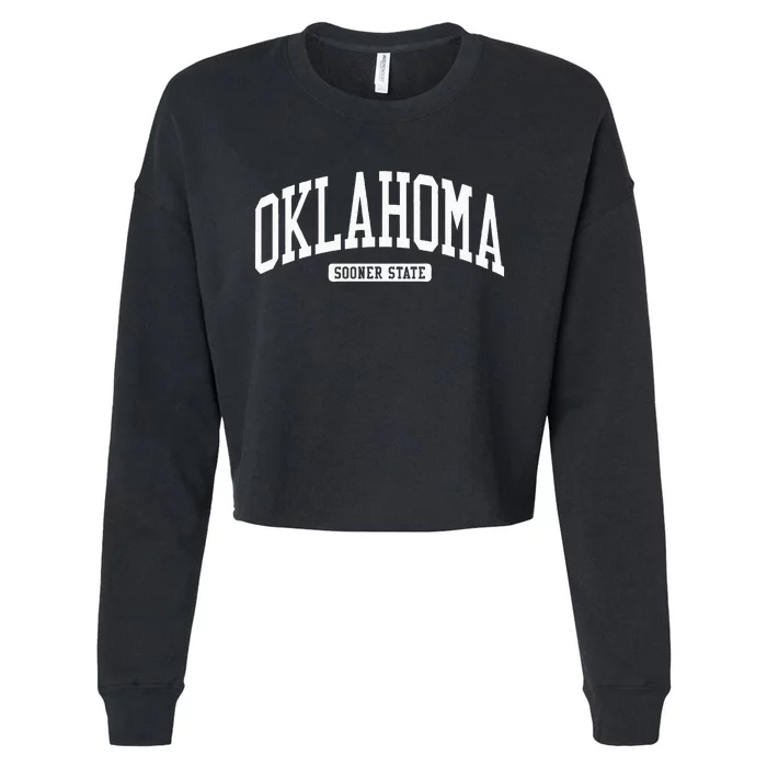 Oklahoma College University Style Cropped Pullover Crew