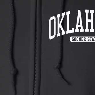 Oklahoma College University Style Full Zip Hoodie