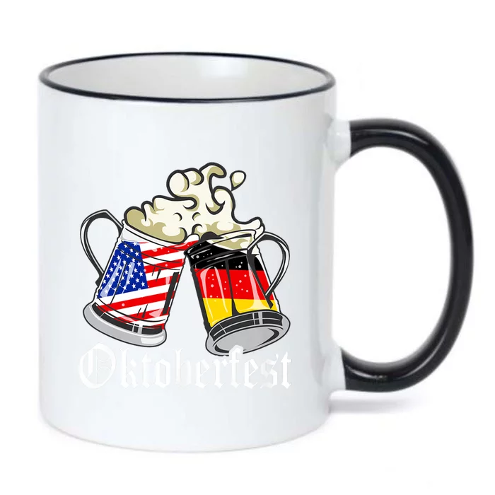 Oktoberfest Cheers Usa Germany Flags Black Color Changing Mug