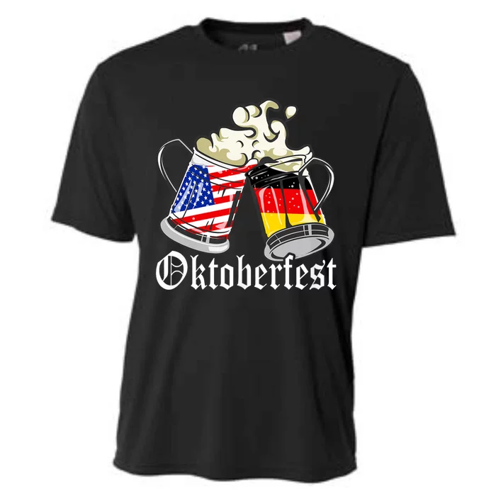 Oktoberfest Cheers Usa Germany Flags Cooling Performance Crew T-Shirt