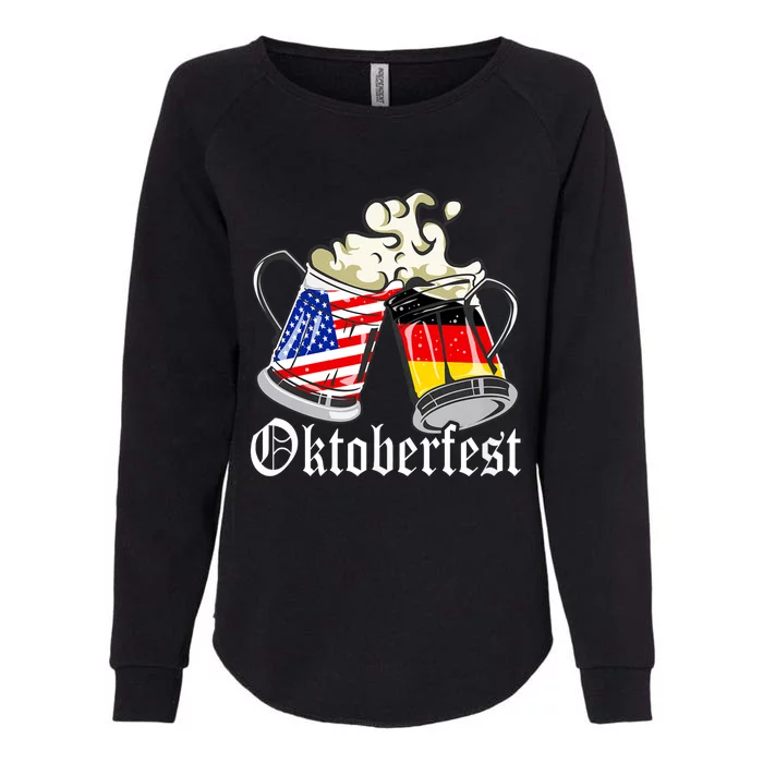 Oktoberfest Cheers Usa Germany Flags Womens California Wash Sweatshirt