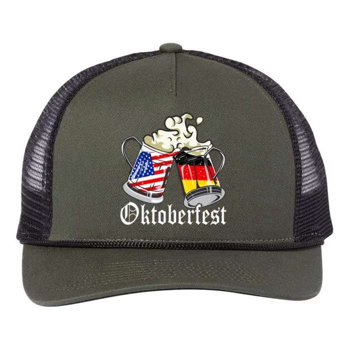 Oktoberfest Cheers Usa Germany Flags Retro Rope Trucker Hat Cap