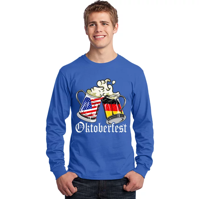 Oktoberfest Cheers Usa Germany Flags Long Sleeve Shirt