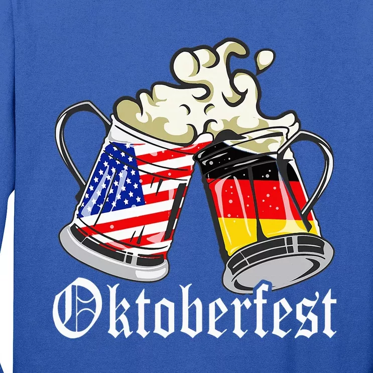 Oktoberfest Cheers Usa Germany Flags Long Sleeve Shirt