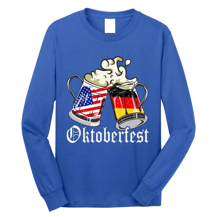 Oktoberfest Cheers Usa Germany Flags Long Sleeve Shirt